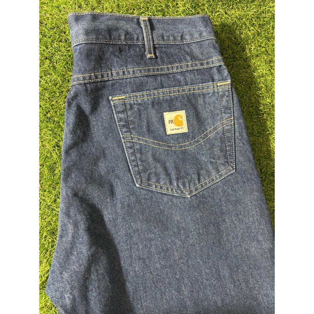 Carhartt FR Flame Resistant Jeans 36x32 Relaxed Fit Made‎ in USA Blue Denim